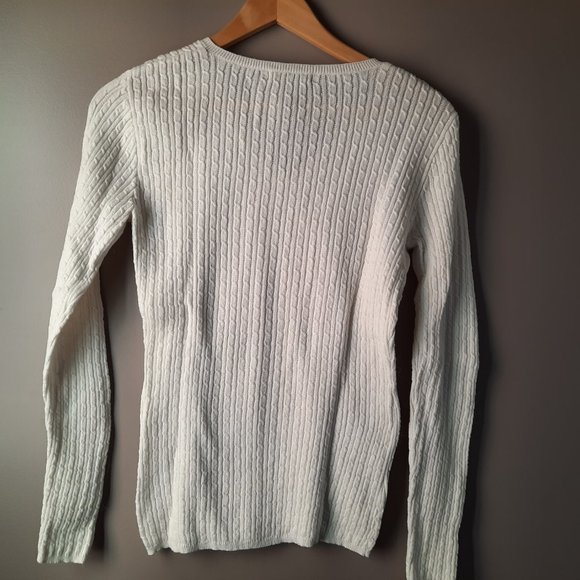 Peck&Peck White Cable Knit Cotton Alpaca Sweater M - Picture 8 of 15